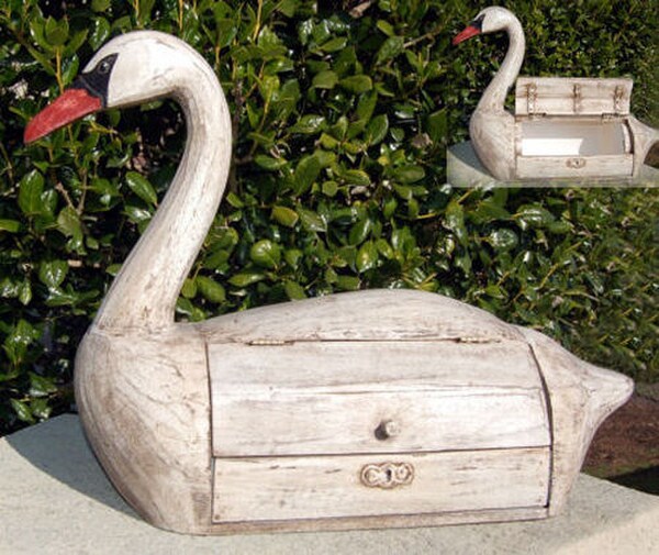 Bird statue large function swan box 21 inch long indoor or outdoor